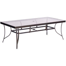 Hanover Fontana 7-Piece Outdoor Dining Set with Sling Swivel Rockers and Glass-top Table Brown