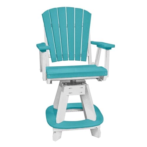 American Furniture Classics OS Home and Office Model 130-C-ARW Counter Height Swivel Arm Chair in Aruba Blue on a White Base