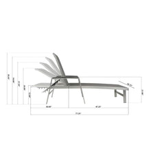 Hassyee All Weather Outdoor Chaise Lounge w/Aluminum Frame for Poolside, Sunbathing Lounger w/Mesh Seating for Balcony, Patio Reclining Sunbed w/Adjustable Backrest for Porch (Grey-Set of 2)