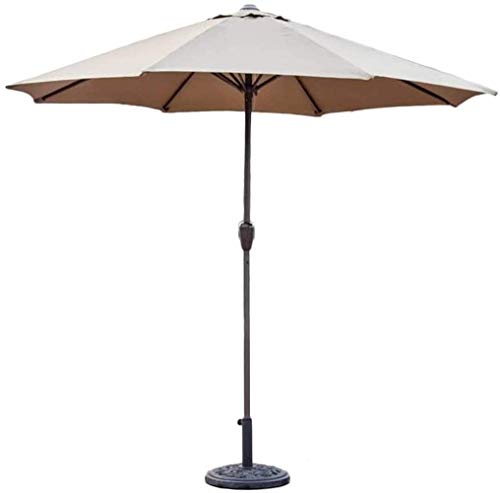 Outdoor Garden Parasols Parasols Outdoor Patio Market Table Umbrella with Crank Portable Sun Shelter for Garden Deck Backyard Pool Side (Color : Khaki Size : 9ft/270cm) (Khaki 9ft/270cm)