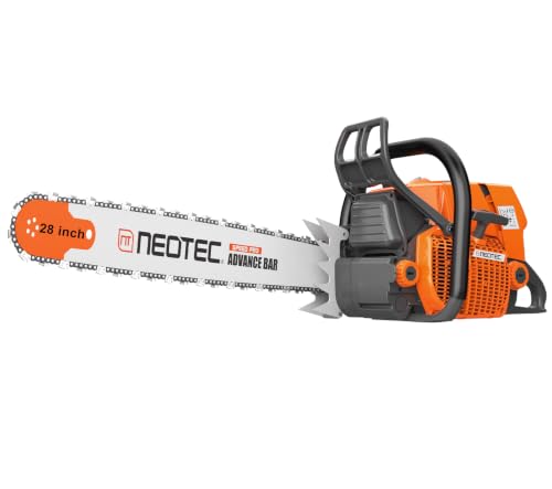 NS892V1 92cc Gas Powered Chainsaw 28" Bar & Chain 5.2KW 7HP 2-Cycle Engine Heavy-Duty Professional Forestry Saw for Large Wood Cutting Compatible with MS660 G660 Parts