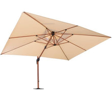 OROTLECT 156'' x 120'' Double Top Wood Pattern Rectangle Umbrella With Steel Plate Base,Beige