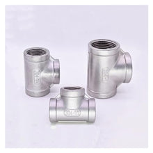 Monjule 1/8" 1/4" 3/8" 1/2" 3/4" 1" 2" 3" NPT Female Tee 3 Ways Splitter 201 304 316 Stainless Steel Pipe Fitting Connector Coupler(NPT SS304,3")