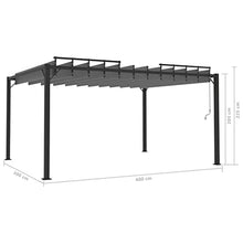 HKTMGDNG 10x13 Gazebo with Louvered Roof Aluminum Pergola Anthracite