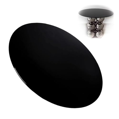 GPNVNHWQL 20'' Black Round Glass Table Top, 1/4" Thick, Tabletop Replacement For Dining Coffee Side Table, DIY Tabletop Tempered Glass(35.4"(90cm))