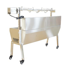 JARYANNIX Rotisserie Charcoal Grill, Stainless Steel BBQ Grill with Adjustable Height, 44.5" Portable Grill for Outdoor Parties and Backyard Use 110V 15W