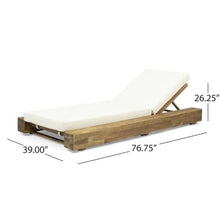 Afuera Living Outdoor Acacia Wood Chaise Lounge Set of 2 Cream