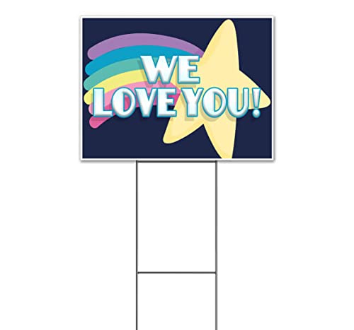 TampaPrinting We Love You Yard Sign 18" x 24" with Metal Step Stake
