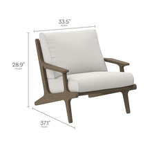Modway Saratoga Teak Wood Outdoor Chair with Ottoman in Weathered Gray White - Patio Armchair and Footstool with Weather-Resistant Removable Cushions