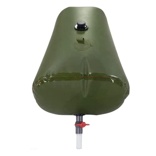MAXEPO Green Large-Capacity Vehicle-Mounted Water Bag Soft Oil Tank with Faucet for Camping Hiking Emergency Bladder Tanks Collapsible Rain Barrel Collapsible Tanks Drought-Resistant