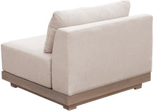 Meridian Furniture 33026Beige-Chair Solace Collection Modern | Contemporary Outdoor Patio Modular Armless Chair with Olefin Water Resistant Performance Fabric, 38.5" W x 38.25" D x 32" H, Beige