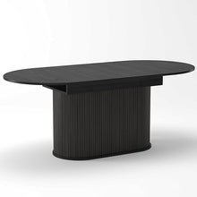 NTYUNRR 55.11"-70.86" Extendable Dining Room Table, Oval Dining Table Set for 4 People, Mid Century Modern Dining Table for Gatherings, Meeting, Small Kitchens, Dining Office Areas, Black