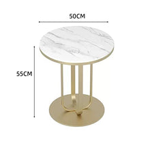 NRFJFOP Sofa Side Table Small Coffee Rock Slab Round Living Room Sideboard Household