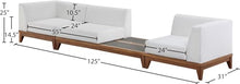 Meridian Furniture 389White-S125 Rio Collection Modern | Contemporary Outdoor Patio Off White Resilient Water Resisting Fabric Modular Sofa with Durable Acacia Wood Frame