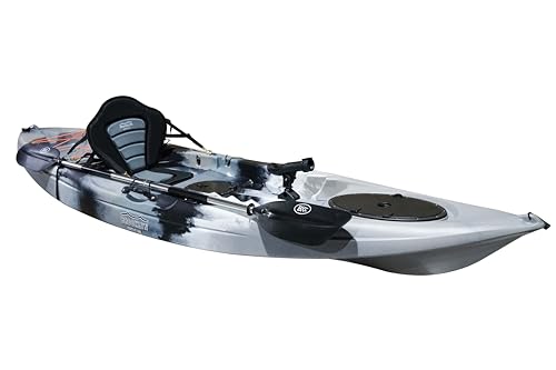 BKC Brooklyn 11.0 Single Kayak Sit On Top Fishing Kayak Grey Camo