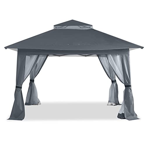 Patio Gazebo 13ft Pops Up Party Tent with Side Curtains and Storage Bags Outdoor Canopy Vented Roof