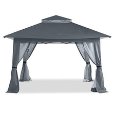 Patio Gazebo 13ft Pops Up Party Tent with Side Curtains and Storage Bags Outdoor Canopy Vented Roof