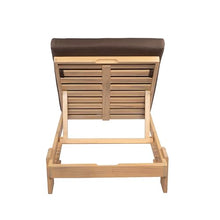Merax 4-Piece Outdoor Acacia Wood Chaise Lounge, Teak Frame&Coffee Cushion