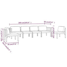 KTHLBRH 6 Piece Patio Lounge Set with Cushions Aluminum Anthracite