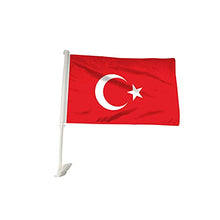 BANNER BUZZ MAKE IT VISIBLE Turkey Car Flag Window Clip 18” X 12” White - Pack of 100