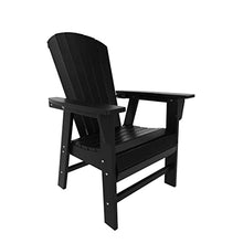 WO Outdoor Adirondack Dining Chair Table 7 PCS Set Retro Aesthetic Furniture for Outside Restaurant Dining, Home, Balcony, Terrace, Lawn, Pool, Deck, Garden (Black)