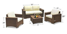 WUnlimited Studio Shine Collection Modular Conversation Set with Loveseat 4 PCs Dark Brown