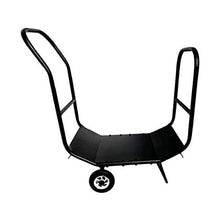 IIPOSAQQ Firewood Rack Firewood Log Cart Carrier - Outdoor Or Indoor Wood Mover Hauler Storage Rack with Rolling Wheel Black 76.5×35×77cm