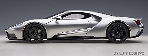 AUTOart 2017 Ford GT Ingot Silver Metallic Model Car 1/12 Black Stripes