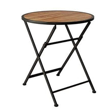 JKSVTF Folding Table and Chair, Carbon Steel Chairs with Wooden Top, Outdoor Furniture Bistro Stools for Poolside, Cafe, Porch, Chic Bar (Black Tables)
