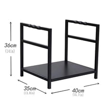 Metal Log Rack, Indoor Outdoor Firewood Holder With Stove Tool Storage,