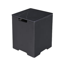 AMS Fireplace |Elementi Propane Tank Cover (Square Black Marble) | Marble porcelain top with GFRC base, Black Color, Square Shape, Size - 15.9 × 15.9 × 20.5 inches | Suited for Sofia Fire Pit Table