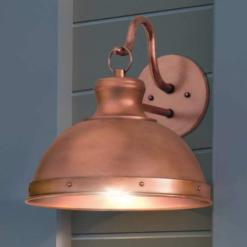 Urban Ambiance Luxury Modern Farmhouse Wall Sconce, Large Size: 14.00''H x 15.00''W, with Luxe-Industrial Style Elements, Rustic Copper Finish, UQL1711, Clemson Collection