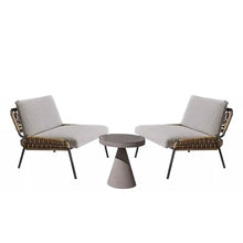 KPHYMOD 3 Pieces Patio Bistro Set, Outdoor Conversation Sets W 2 Chairs and Wood Top Coffee Table for Porch, Poolside, Backyard, Balcony