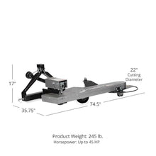 Titan Attachments 3 Point Trimmer Lawn Mower Attachment, Fits Cat 1 Tractors, PTO Powered up to 45 HP, Spring Loaded Mowing Arm, Pivoting Deck, Adjustable Wheel Height