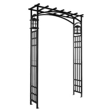 Panacea 84303 Mission Garden Arbor with Lanterns, Black, 79.5" H