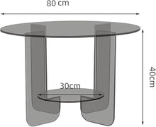 RKUVPAE Coffee Table, Round Acrylic Coffee Table, Multifunctional Side Table Coffee Table, Simple and Sturdy, Suitable for Living Room, Balcony, Garden, Etc.,Black