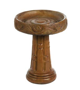 Solid Rock Stoneworks Dutch Birdbath- 22" Tall x 17" Dia- Autumn Wheat