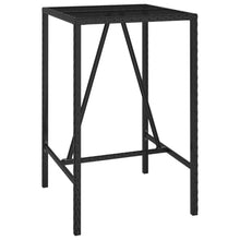 Xolmizyn 5 Piece Patio Bar Set, Outdoor PE Rattan Pub Table and 4 Stools with Tempered Glass Top, Black Garden Furniture for Backyard, Balcony, Deck