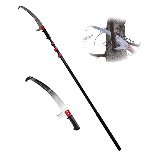 Telescopic Pole Saws Tree Pruners, Tree Trimmer with Adjustable Pole (18FT/24FT), Tree Pruner Pole Saw Manual Extendable Long Tree Pruner Extendable, Pole Pruning Saw,7.2m/24FT