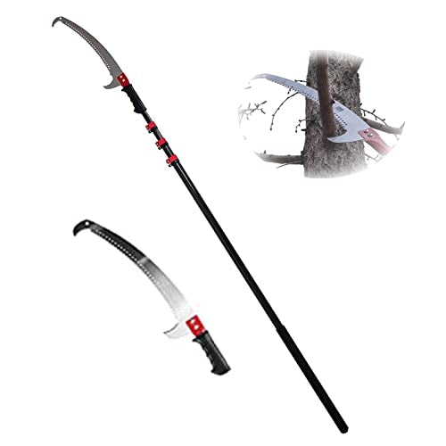 Telescopic Pole Saws Tree Pruners, Tree Trimmer with Adjustable Pole (18FT/24FT), Tree Pruner Pole Saw Manual Extendable Long Tree Pruner Extendable, Pole Pruning Saw,7.2m/24FT