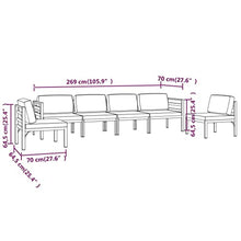 GFDWPUY Aluminum 6 Piece Patio Lounge Set with Cushions, Modular Outdoor Seating with Back Pillows, Lightweight and Sturdy for Comfortable Relaxation