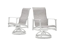 Winston Aspen Sling 2 Pack Ultra High Back Swivel Rocker Dining Chairs Coastal Mist