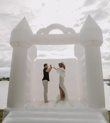 Pogo Bounce House White Inflatable Wedding Castle 13x12x14.5 ft