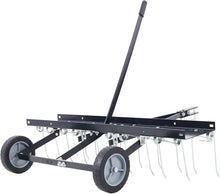 BCSRVCE 40-inch Lawn Sweeper Tow, Behind Dethatcher and Landscape Rake Attachment for Lawn Tractors and Riding Mowers - Yard Care Tool for Thatch Removal and Lawn Grooming, Black