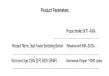 MGMYVDDGVW Dual-Power Generator Set Controller SKT1-630/4P Transfer Switch(SKT1-2000A/4P/N)