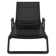 Compamia Tropic Arm Sling Chaise Lounge Black Frame Black