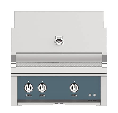 Hestan 62000 BTU 30 Inch Wide Natural Gas Built-In Grill Trellis System Infrared Sear Burners and Rotisserie Outdoor Series.30", Pacific Fog
