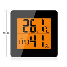 HUSHHAAMPP Wall Clock, Digital Thermometer Hygrometer Electronic LCD Temperature Humidity Meter Weather Station Indoor Outdoor Clock