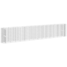 Gabion Raised Bed Galvanized Iron 212.6"x19.7"x39.4" with Self-Watering Ceramic Pot for Indoor/Outdoor Plants White Black Other