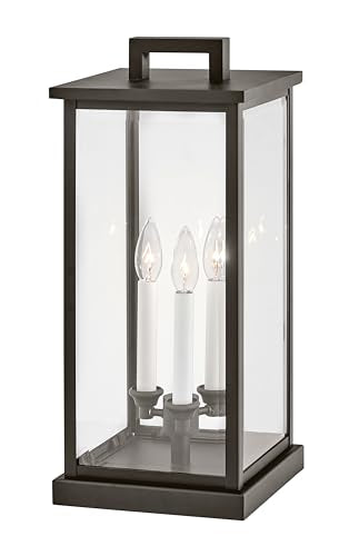 Hinkley Weymouth Medium Pier Mount Lantern, Low Voltage Oil Rubbed Bronze